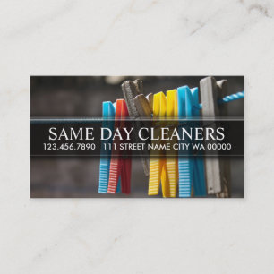 Modern Dry Cleaning Cleaners Business Card