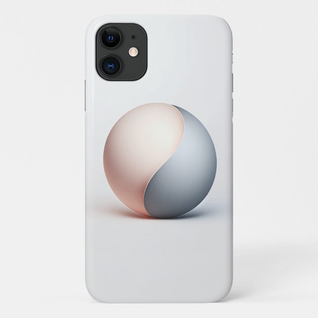 Modern Dual-Tone Minimalist Sphere Art - Sleek Sil Case-Mate iPhone Case (Back)