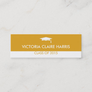 Modern dull gold colour block graduation name card