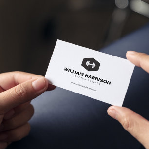 MODERN DUMBBELL LOGO FOR PERSONAL TRAINER, FITNESS BUSINESS CARD