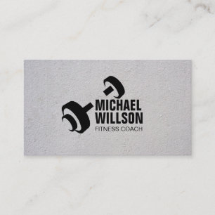 Modern Dumbbell Logo Personal Trainer  Business Card