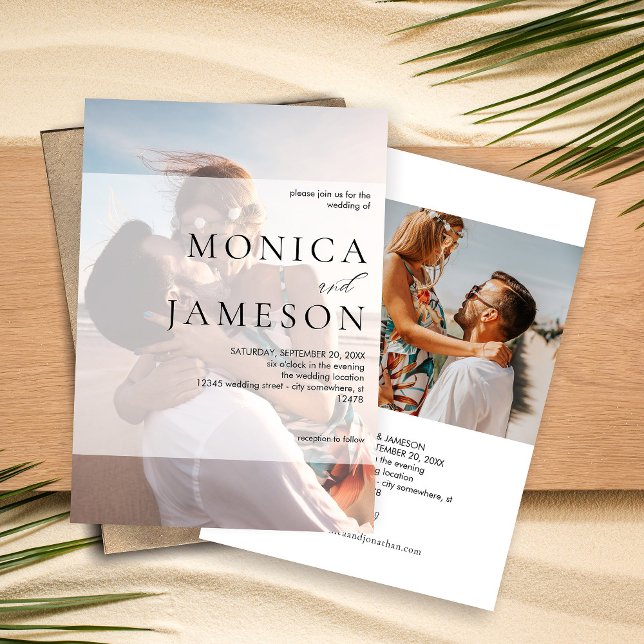 Modern Duo 2 Photo Wedding Invitation (Creator Uploaded)