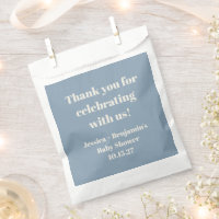Modern Dusty Blue Baby Shower Custom Thank You