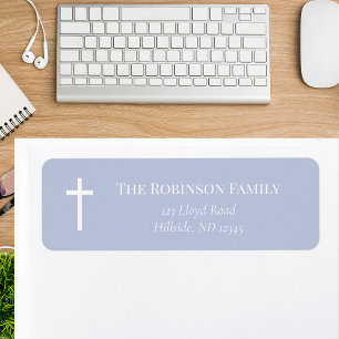 Modern Dusty Blue Baptism Return