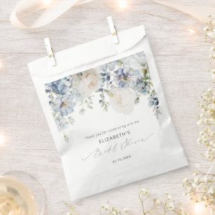 Modern Dusty Blue & Blush Pink Bridal Shower Favour Bags