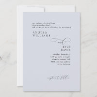 Modern Dusty Blue Bride Parents Wedding Invitation