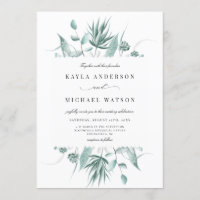 Modern Dusty Blue Eucalyptus Greenery Wedding
