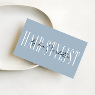 Modern Dusty blue Hair Stylist Professional Business Card