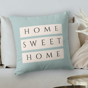 Modern Dusty Blue Home Sweet Home  Cushion