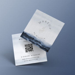 Modern Dusty Blue Landscape Elegant Business Card