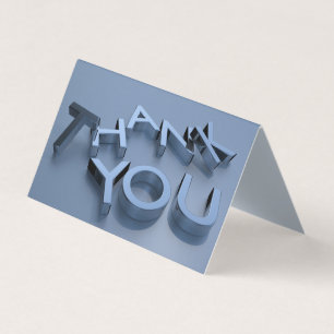 Modern Dusty Blue Mini Thank You Cards Pack of 25