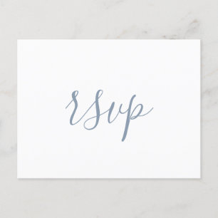 Modern Dusty Blue Minimalist Wedding RSVP Postcard