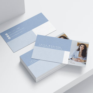 Modern Dusty Blue Professional Business Card