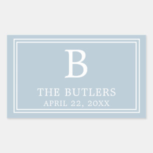 Modern Dusty Blue Rectangular Sticker