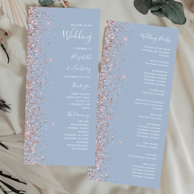 Modern Dusty Blue Rose Gold Glitter Wedding (Creator Uploaded)