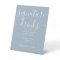 Modern Dusty Blue Script Wedding Signature Drinks