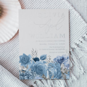 Modern Dusty Blue & Silver Floral Wedding