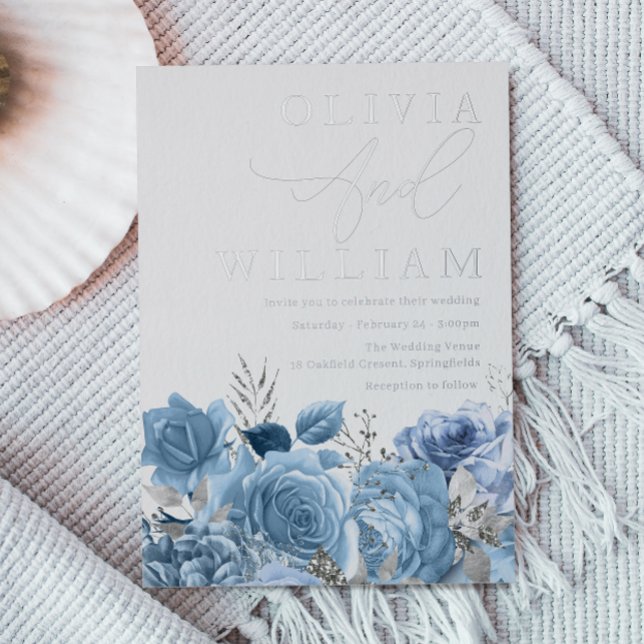Modern Dusty Blue & Silver Floral Wedding (Creator Uploaded)