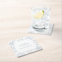 Modern Dusty Blue Snowflake Winter Bridal Shower