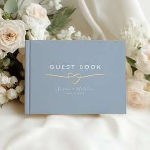 Modern Dusty Blue Wedding Guest Book
