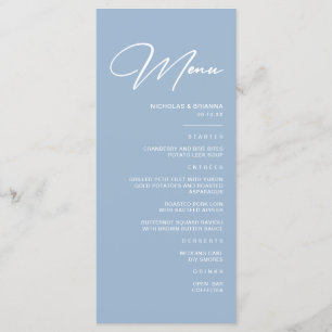Modern Dusty Blue Wedding  Menu