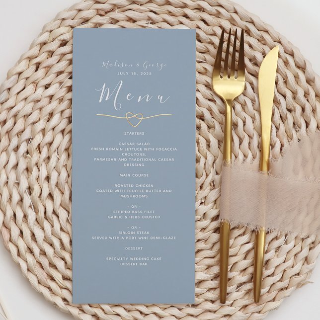 Modern Dusty Blue Wedding Menu (Creator Uploaded)