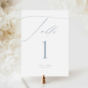 Modern Dusty Blue Wedding Table Numbers