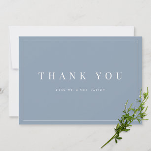 Modern Dusty Blue Wedding Thank you Card