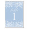 Modern Dusty Blue White Flowers Table Number Card