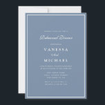 modern dusty blue white frame rehearsal dinner invitation<br><div class="desc">modern dusty blue and white design with a frame and custom text</div>