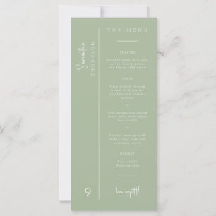 Modern Dusty Green Thank You Placecard Table Menu