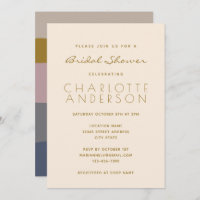 Modern Dusty Mauve Blue Minimalist Bridal Shower 