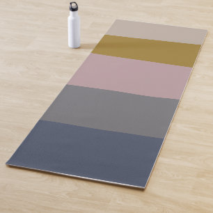 Modern Dusty Mauve Grey Abstract Stripes Stylish Yoga Mat