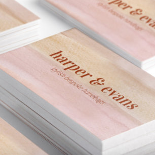 Modern Dusty Orange and Rust Watercolor Wash Business Card