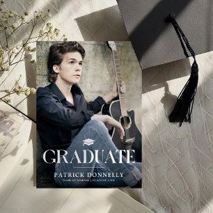 Modern Dusty Overlay Photo Graduation Announcement