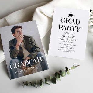 Modern Dusty Overlay Photo Graduation Invitation