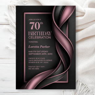 Modern Dusty Pink and Grey 70th Birthday Party Invitation