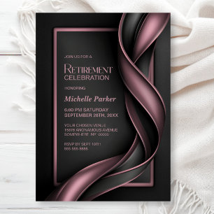 Modern Dusty Pink and Grey Retirement Party Invitation