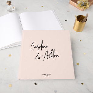 Modern   dusty pink   bold names  guest book