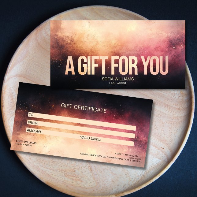 Modern Dusty Pink Certificate Gift Card (Creator Uploaded)