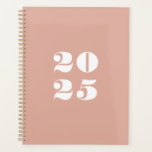 Modern dusty pink custom year stylish typography planner<br><div class="desc">Minimalist dusty pink and white modern bold stylish typography numbers custom year Planner. 
Custom white text,  numbers,  dusty pink solid plain background.
You can personalised it with your initials,  monogram,  year,  etc or just delete the text,  and leave the solid plain black colour.</div>