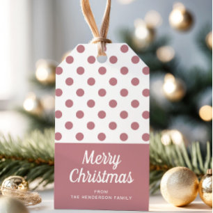 Modern Dusty Pink Merry Christmas  Gift Tags