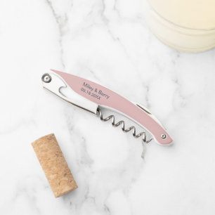 Modern Dusty Pink Minimalist Wedding Corkscrew