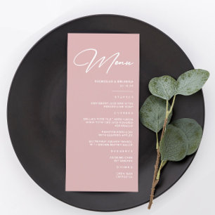 Modern Dusty Pink Wedding Menu