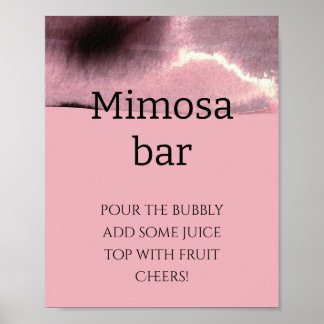 Modern, Dusty Rose and Black Mimosa bar      Poster