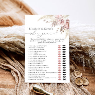 Modern Dusty Rose Blush Bridal Shower Shoe Game