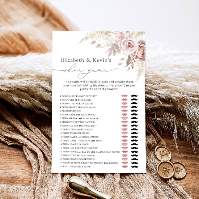 Modern Dusty Rose Blush Bridal Shower Shoe Game (Creator Uploaded)