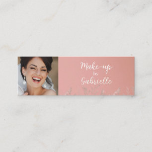 Modern Dusty Rose Botanical Photo Script QR Code  Calling Card