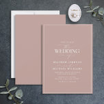 Modern Dusty Rose Calligraphy Wedding Invitation<br><div class="desc">Trendy, elegant and modern, this simple, minimalist dusty rose and white typography wedding design features 'The Wedding Of' in modern calligraphy and Serif text as the main design feature, and is based on our bestselling bridal shower invite. The back of the card features a dusty rose texture. Contact designer for...</div>