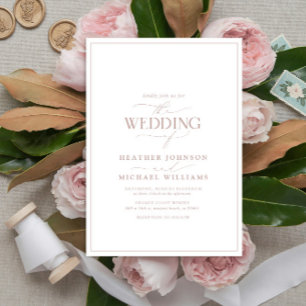 Modern Dusty Rose Calligraphy Wedding Invitation